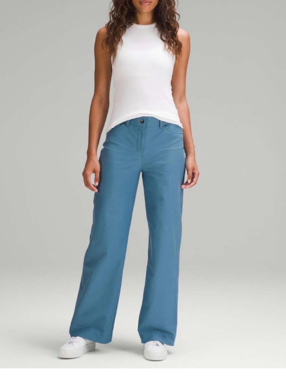 Lululemon City Sleek 5 Pocket High Rise Wide Leg Blue Size 27